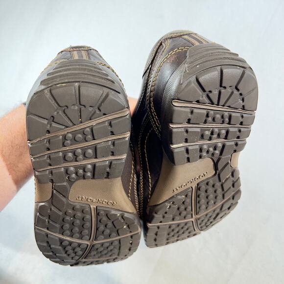 Leather Sneakers Rockport Men's 8 Brown w/ Contrasting Stitching Hiking Casual - Picture 8 of 9